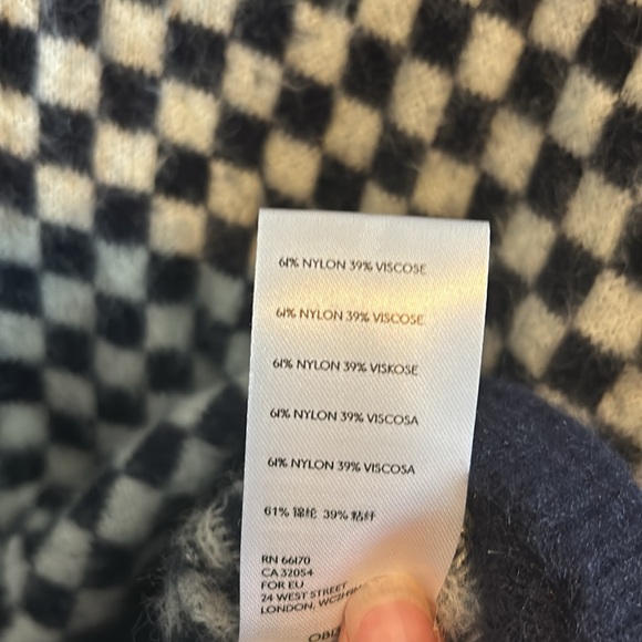 Free people sweater vest size S navy check - Picture 3 of 3